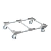 Transportroller VARIABLE - 800x600 - 1x unterteilt - Gummiräder 4 Lenkrollen Grau - Palette