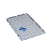 Auflagedeckel Set Eurobox NextGen – 600 x 400, inkl. 4 blaue Schiebeschnappverschlüsse