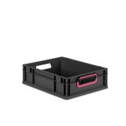 Eurobox NextGen 2.0 Cycle - Griffe offen - Magenta - 400 x 300 x 120 mm  - Anthrazit - Einzel