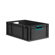 Eurobox NextGen 2.0 Cycle - Griffe offen - Türkis - 600 x 400 x 220 mm  - Anthrazit - Einzel