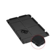 Scharnierdeckel Set 600 x 400 für Eurobox NextGen 2.0 Cycle - Anthrazit - mit Schaumstoff - inkl. 2 schwarze Schiebeschnappverschlüsse