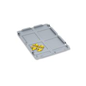 Auflagedeckel Set Eurobox NextGen – 400 x 300, inkl. 4 gelbe Schiebeschnappverschlüsse