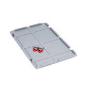 Scharnierdeckel Set Eurobox NextGen – 600 x 400, inkl. 2 rote Schiebeschnappverschlüsse