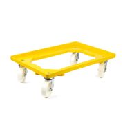 Kunststoff Transportroller Offen - Gelb - mit Kunststoffräder, 4 Lenkrollen - Palette