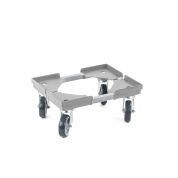 Transportroller VARIABLE - 400x300 - Gummiräder 4 Lenkrollen Grau - Palette