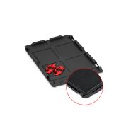 Auflagedeckel Set 400 x 300 für Eurobox NextGen 2.0 Cycle - Anthrazit - mit Schaumstoff - inkl. 4 rote Schiebeschnappverschlüsse