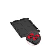 Auflagedeckel Set 400 x 300 für Eurobox NextGen 2.0 Cycle - Anthrazit - inkl. 4 rote Schiebeschnappverschlüsse