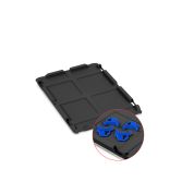 Auflagedeckel Set 400 x 300 für Eurobox NextGen 2.0 Cycle - Anthrazit - inkl. 4 blaue Schiebeschnappverschlüsse