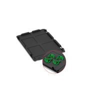 Auflagedeckel Set 400 x 300 für Eurobox NextGen 2.0 Cycle - Anthrazit - inkl. 4 grüne Schiebeschnappverschlüsse