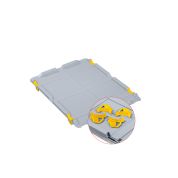 Auflagedeckel Set Eurobox NextGen – 400 x 300, inkl. 4 gelbe Schiebeschnappverschlüsse