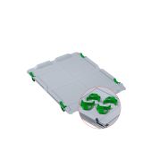Auflagedeckel Set Eurobox NextGen – 400 x 300, inkl. 4 grüne Schiebeschnappverschlüsse