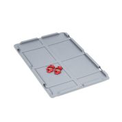 Auflagedeckel Set Eurobox NextGen – 600 x 400, inkl. 4 rote Schiebeschnappverschlüsse