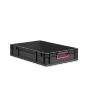 Eurobox NextGen 2.0 Cycle - Griffe geschlossen - Magenta - 600 x 400 x 120 mm  - Anthrazit - Einzel