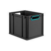 Eurobox NextGen 2.0 Cycle - Griffe offen - Türkis - 400 x 300 x 320 mm  - Anthrazit - Einzel