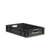 Eurobox NextGen 2.0 Cycle - Griffe offen - Hellgrün - 600 x 400 x 120 mm  - Anthrazit - Einzel