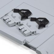 Scharnierdeckel Set Eurobox NextGen – 400 x 300, inkl. 2 schwarze Schiebeschnappverschlüsse