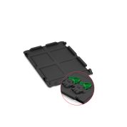 Scharnierdeckel Set 400 x 300 für Eurobox NextGen 2.0 Cycle - Anthrazit - inkl. 2 grüne Schiebeschnappverschlüsse