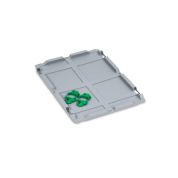 Auflagedeckel Set Eurobox NextGen – 400 x 300, inkl. 4 grüne Schiebeschnappverschlüsse