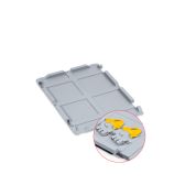 Scharnierdeckel Set Eurobox NextGen – 400 x 300, inkl. 2 gelbe Schiebeschnappverschlüsse