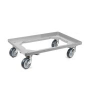 Kunststoff Transportroller Offen - Grau - mit Gummiräder, 4 Lenkrollen  - Palette