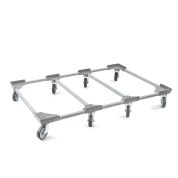 Transportroller VARIABLE - 1200x800 - 2x unterteilt - Gummiräder 8 Lenkrollen Grau - Karton