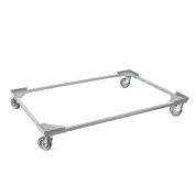 Transportroller VARIABLE - 1200x800 - Gummiräder 4 Lenkrollen Grau - Palette