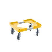 Transportroller VARIABLE - 400x300 - Gummiräder 4 Lenkrollen Gelb - Karton