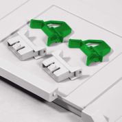 Scharnierdeckel Set Eurobox NextGen – 400 x 300, inkl. 2 grüne Schiebeschnappverschlüsse