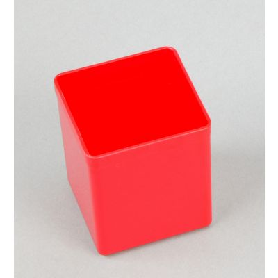 Rote Einsatzbox (Größe 1) für die Bestückung von Sortimentskästen und Kleinteilekoffer