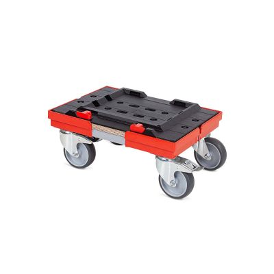 Transportroller metaBOX S - 400x300 - Gummiräder 2 Bremsrollen und 2 Lenkrollen 