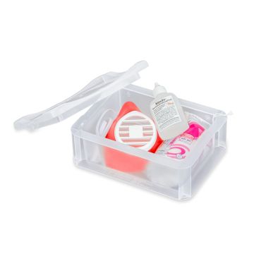BOX M Mund-Nasen-Maske  - mit Box  u. Desinfektionsmittel und Pads
