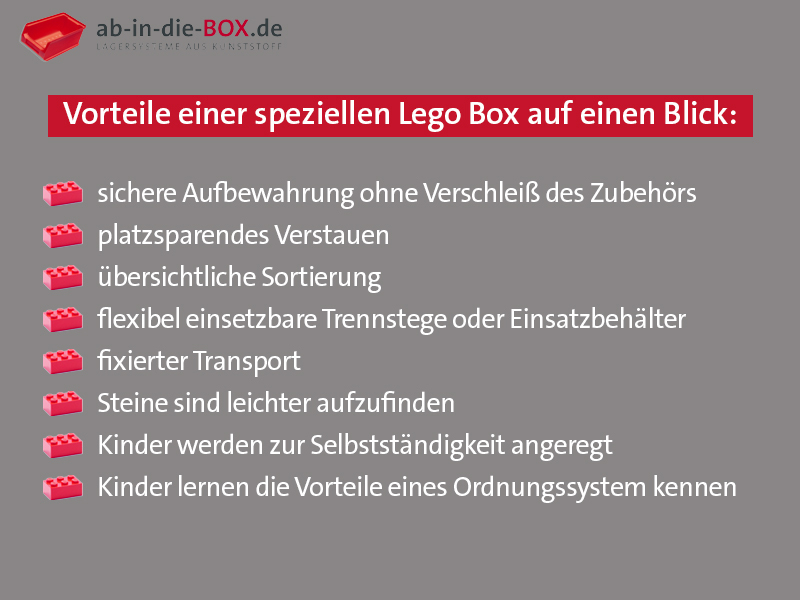 Infografik Lego Aufbewahrung
