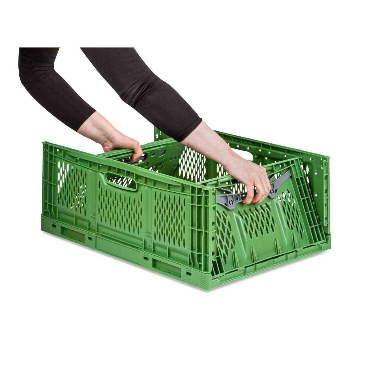 Die Klappbox Verdura wird zusammengeklappt.