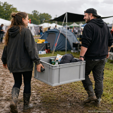 Zwei Personen tragen eine Portable Duo