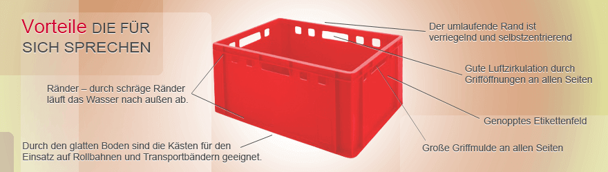 E3 E2 Deckel Farbe rot für EURO-Norm Kisten E1 4 x Auflagendeckel Abdeckung 